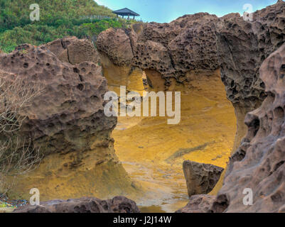 Rock in Yehliu Mashroom Geopark en Taiwam Banque D'Images