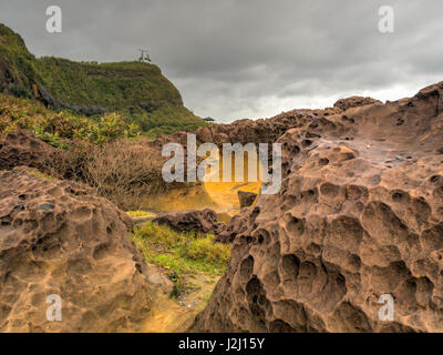 Rock in Yehliu Mashroom Geopark en Taiwam Banque D'Images