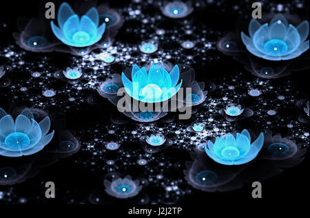 Abstract fractal image sur le fond noir Banque D'Images