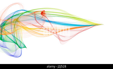 Tourbillons multicolores et des lignes sur un fond blanc, illustration. Banque D'Images