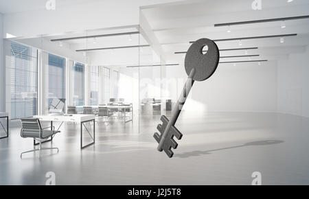 Image d'arrière-plan conceptuel de béton signe clé dans l'intérieur de bureau moderne Banque D'Images