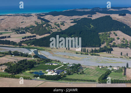 Nouvelle Zélande, île du Nord, Hawkes Bay, Havelock North, Te Mata Peak View de la gamme Craggy Winery Banque D'Images