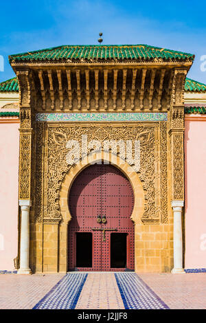 Le mausolée de Moulay Ismail. Meknès, Maroc, Afrique du Nord Banque D'Images