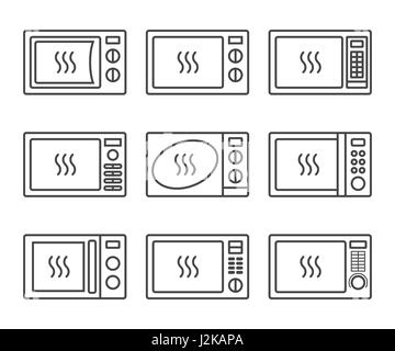 Four micro-ondes oevn icon set Illustration de Vecteur