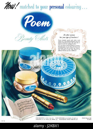 1950 La publicité pour les produits cosmétiques par Icilma poème. Banque D'Images