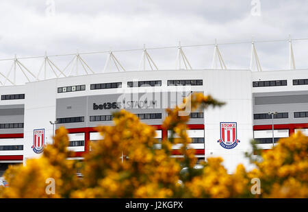 Vue générale du stade avant le match à la Premier League stade bet365, Stoke. Banque D'Images