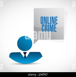 Le crime en ligne avatar sign design concept illustration isolated over white Banque D'Images