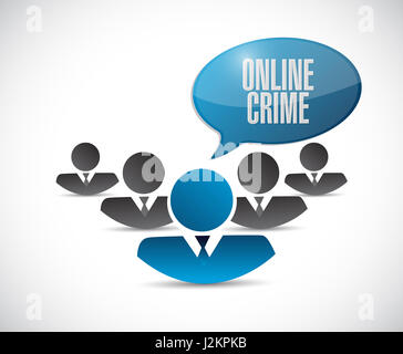 Le crime en ligne d'équipe inscription concept illustration design isolated over white Banque D'Images