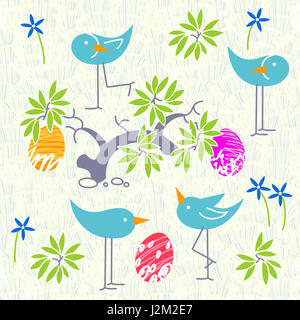 Oiseaux Cute design de carte d'invitation de douche de bébé. Modèle de mise en page poster, carte, invitation, brochure, flyer. La texture de fond transparent Banque D'Images