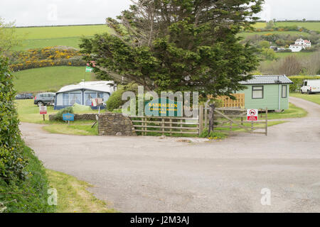 Karrageen Caravan and Camping Park, Bolberry, Hope Cove, South Devon, Angleterre, Royaume-Uni. Banque D'Images