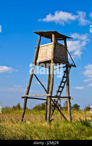 Tour de chasse sur une prairie de montagne à l'après-midi ensoleillée d'automne, est de la Serbie Banque D'Images