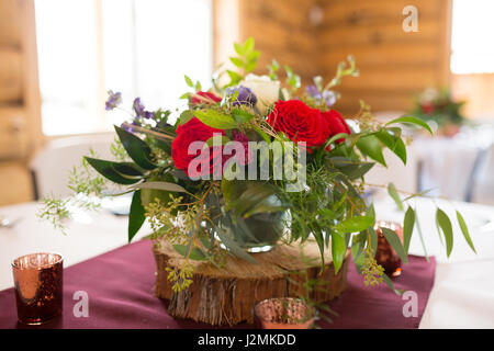 Fleurs de mariage centres de table Banque D'Images