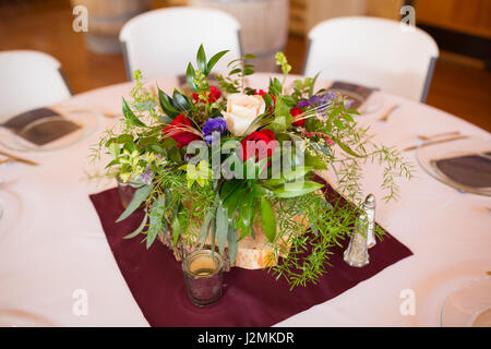 Fleurs de mariage centres de table Banque D'Images