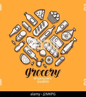 Nourriture et boissons icons set. Magasin d'étendard. Vector illustration Illustration de Vecteur