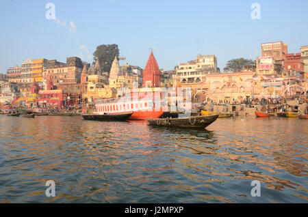 Ghats de Varanasi, Uttar Pradesh, Inde Banque D'Images