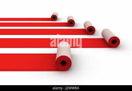 Des tapis rouges. Image avec clipping path Banque D'Images