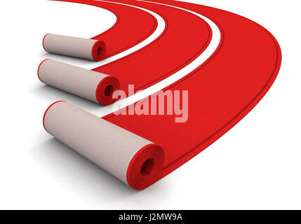 Des tapis rouges. Image avec clipping path Banque D'Images