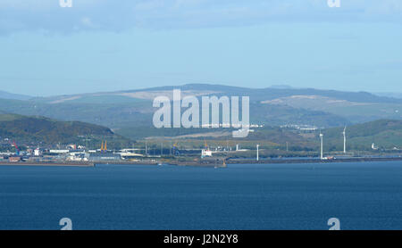Entrée au port de Swansea montrant la position du lagon des marées comme vu de Mumbles Hill Banque D'Images