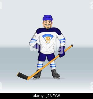 Joueur de l'équipe de hockey sur glace Finlande article dessiné dans un style cartoon Illustration de Vecteur