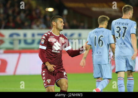 Turin, Italie. Apr 29, 2017. Iago Falque (Torino FC) au cours de la série d'un match de football entre Torino FC et la Sampdoria au stade olympique Grande Torino le 29 avril 2017 à Turin, Italie. Credit : Massimiliano Ferraro/Alamy Live News Banque D'Images