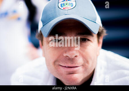 Corby, Northamptonshire, Angleterre. 30 avril, 2017. Pilote de course GT britannique Liam Griffin et Barwell Motorsport avant le British GT Championship à Rockingham Motor Speedway (photo de Gergo Toth / Alamy Live News) Banque D'Images