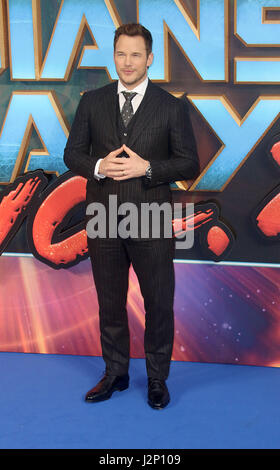 Apr 24, 2017 - Chris Pratt assister à 'gardiens de la Galaxie Vol. 2' projection de gala européen à Eventim Apollo à Londres, Angleterre, RU Banque D'Images