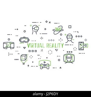 Icônes de réalité virtuelle Illustration de Vecteur