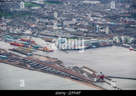 East Edinburgh, Leith Docks, Ocean terminal, Scottish goverment, , Vue aérienne, GV, Forth ports Banque D'Images