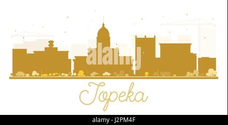 Topeka city skyline silhouette d'or. simple télévision concept pour tourisme présentation, bannière, un placard ou un site web. business travel concept. Illustration de Vecteur