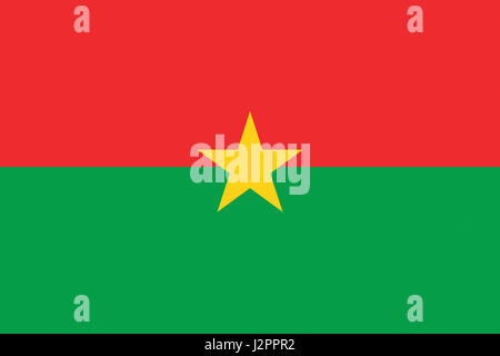 Illustration du drapeau national du Burkina Faso. Banque D'Images
