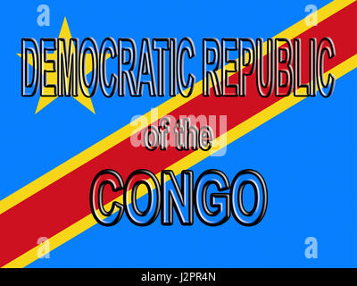 Illustration du drapeau national de la République démocratique du Congo Banque D'Images