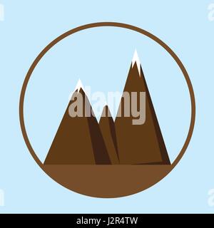 Droit de la montagne. Le symbole du tourisme, de la nature. Peut être utilisé comme un logo ou une icône. Le stock vector. Illustration de Vecteur