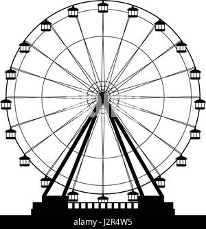 Grande roue juste entretaiment attraction ronde vecteur fun illustration isolé Illustration de Vecteur