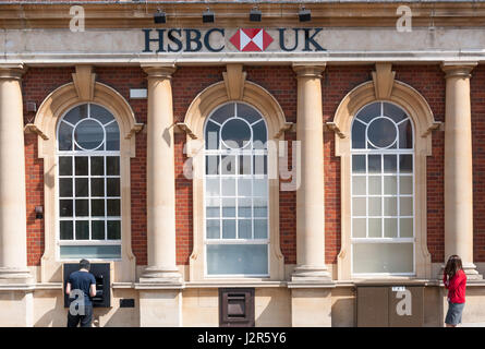 La banque britannique HSBC, Station, Letchworth Garden City, Hertfordshire, Angleterre, Royaume-Uni Banque D'Images