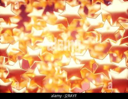 3D illustration. Image en arrière-plan avec des étoiles dorées. Image avec la profondeur de champ. Banque D'Images