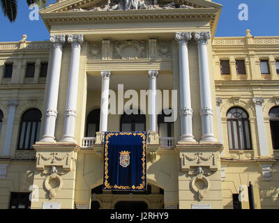 L'hôtel de ville de Malaga, la province de Malaga, Andalousie, Costa del Sol, Espagne, Europe Banque D'Images