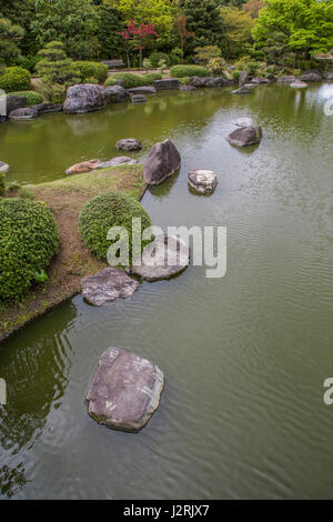 Parc Daisen Jardin Japonais - à l'époque médiévale, Osaka Sakai a prospéré et a servi comme un important intermédiaire entre le Japon et le reste de l'Asie. Daisen Banque D'Images