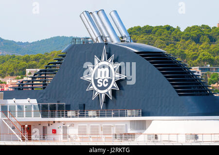 MSC Lirica. Île de Majorque à Palma de Majorque, Iles Baléares, Espagne, Europe. Banque D'Images