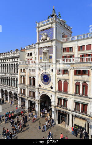 La tour de l'horloge de Venise , la Place St Marc, la Piazza San Marco, Venise, Italie 2017 Banque D'Images