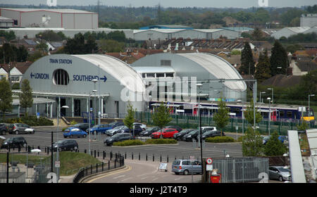 Southend, Essex, 29 Apr 2017 - La Gare de l'aéroport de Southend Banque D'Images