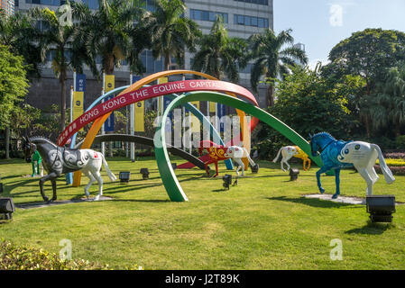 Hong Kong l'affichage de la capitale du cheval, Hong Kong Jockey Club, Happy Valley, Hong Kong Banque D'Images