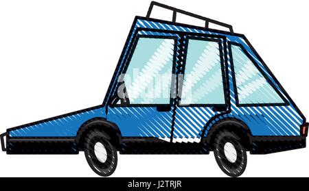 Transport de voiture bleu dessin concept design Illustration de Vecteur