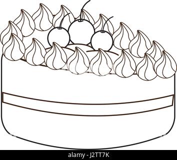 Délicieux avec pastel ligne de cherrys joyeux anniversaire Illustration de Vecteur