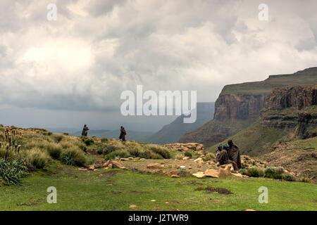 Les populations autochtones Sani Pass Banque D'Images