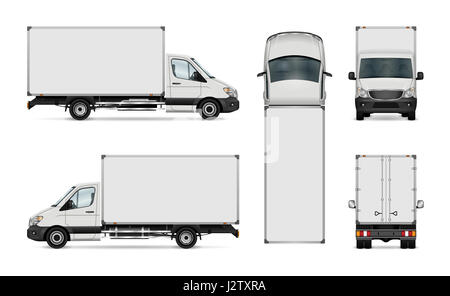 White van illustration. Camion de livraison isolés. Banque D'Images