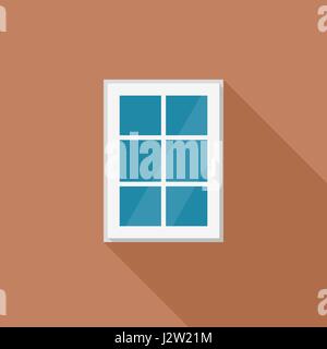 Fenêtre avec cadre blanc Illustration de Vecteur
