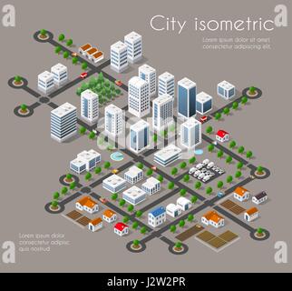 Transports - ville 3D Illustration de Vecteur