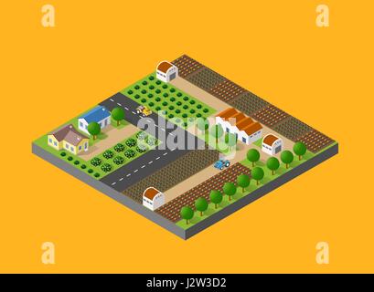 Paysage rural avec la nature Illustration de Vecteur