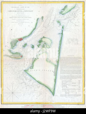 1853 U.S.C.S. Plan de Cape Fear, North Carolina - Geographicus - CapeFearRiver-Cu-1853 Banque D'Images