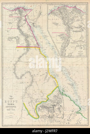 1858 Atlas de répartition Carte de l'Egypte, la Nubie, l'Abyssinie et la Mer Rouge - Geographicus - EgyptNubia-dispatch-1858 Banque D'Images